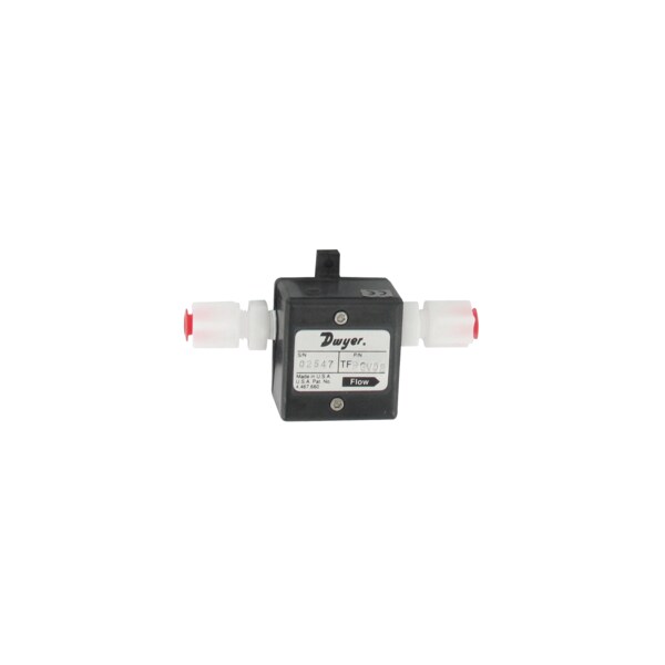 Gas turbine flow meter, range .85 to 4.2 SCFH (0.4 to 2 LPM), 1/4" OD connection.
